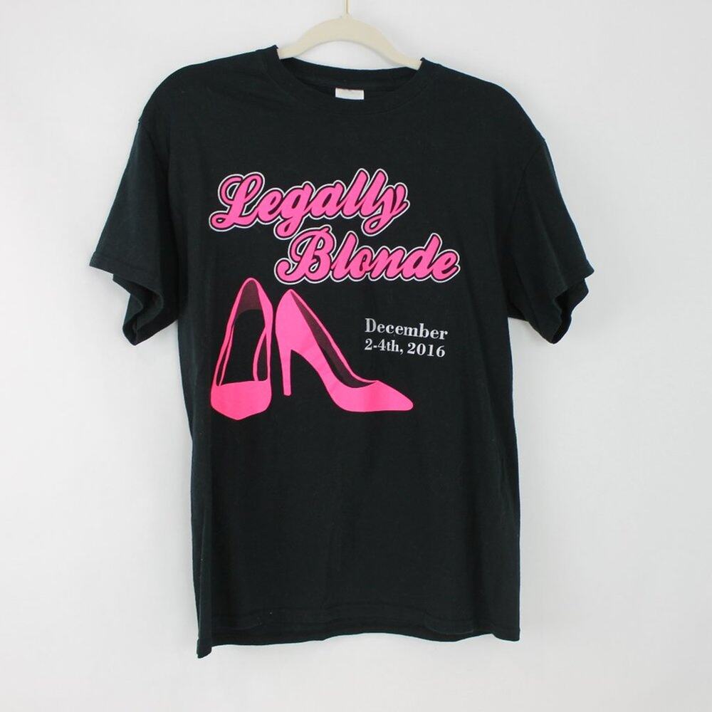 Gildan Legally Blonde The Musical T-Shirt Black & Hot Pink Size Medium